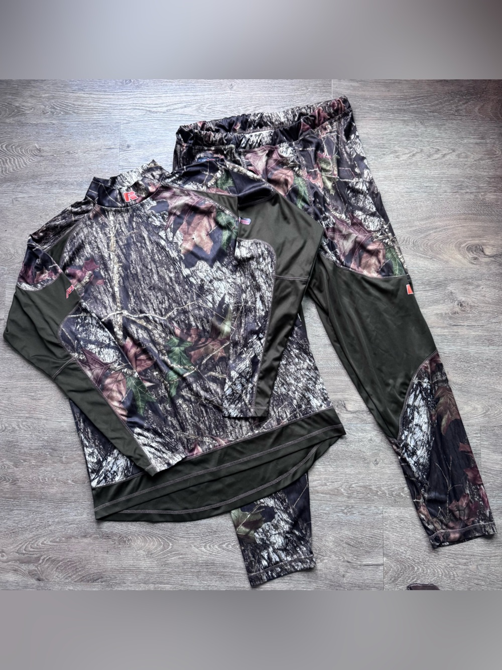 Russell Camo Lightweight Base Layer Hunting Set Mens XL